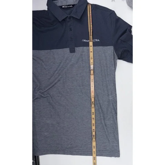Travis Mathew Golf Polo Michelob Ultra Beer Logo Navy Blue Mens Medium - Picture 5 of 9